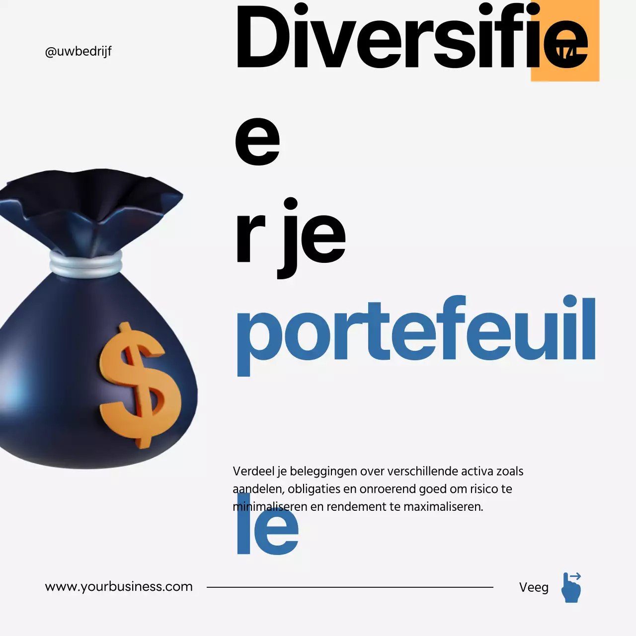 Zwart en Blauw Moderne Investeringsstrategie Gids