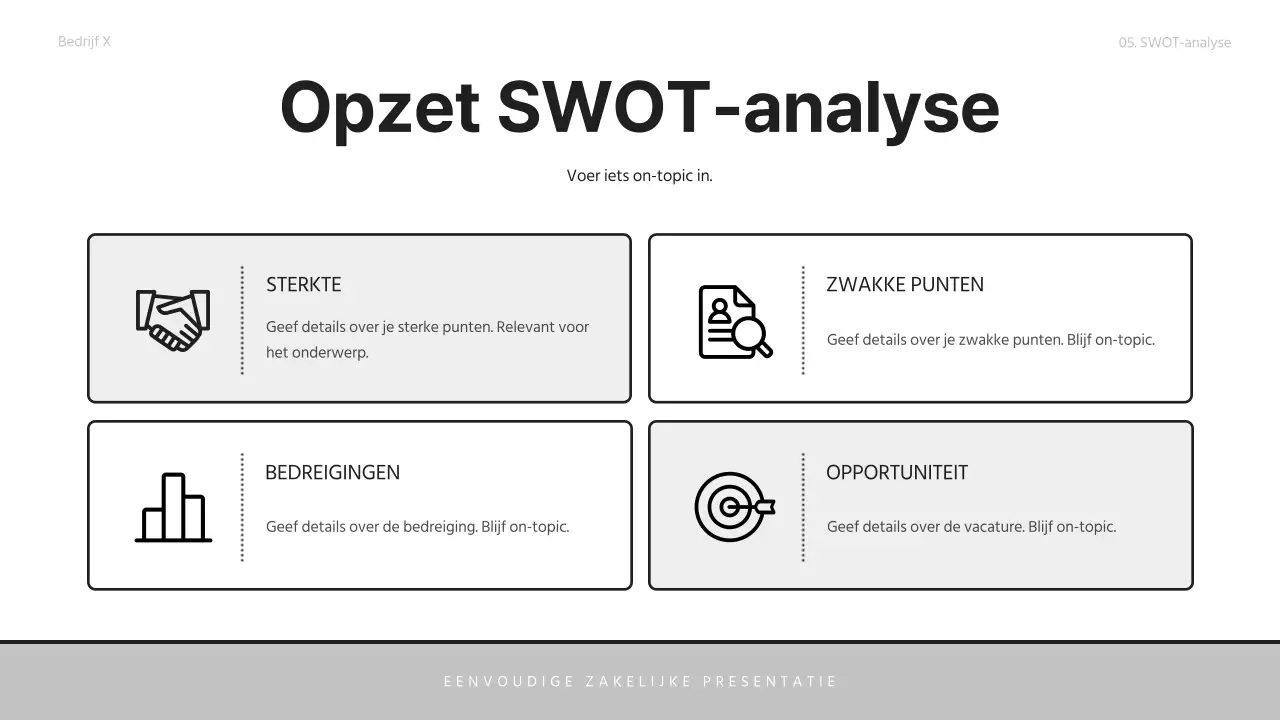 Een eenvoudige zakelijke sollicitatiebrief in grijs en zwart