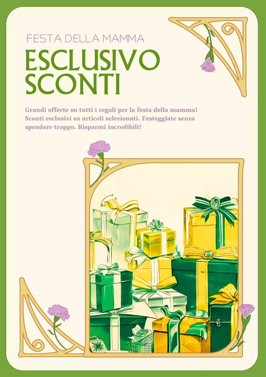 Promuovete una vendita classica per la Festa della Mamma in chartreuse e avorio