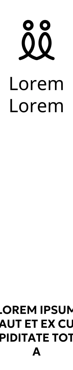 Un design di carattere tipografico con un logo a forma di persona e un allineamento centrato