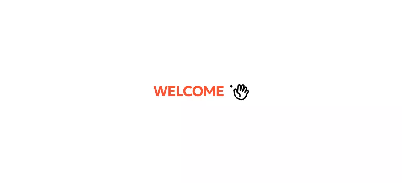 手の形のアイコンが付いた英語キャンプのプロモーションデザイン