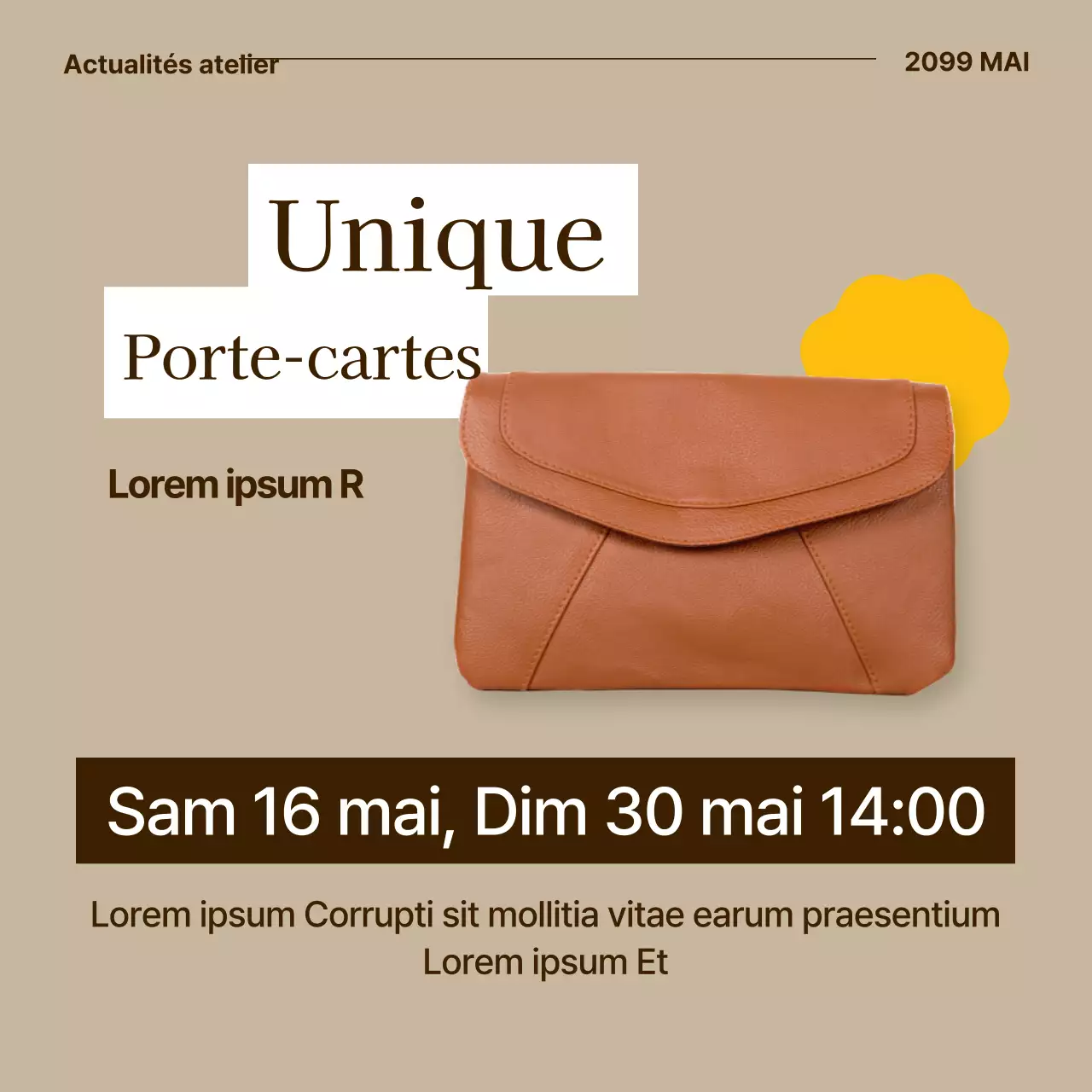 Guide de la marque classique du maroquinier brun et blanc