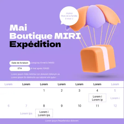 Un simple avis de livraison en violet et blanc