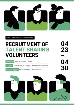 Green Modern Volunteer Recruitment Poster