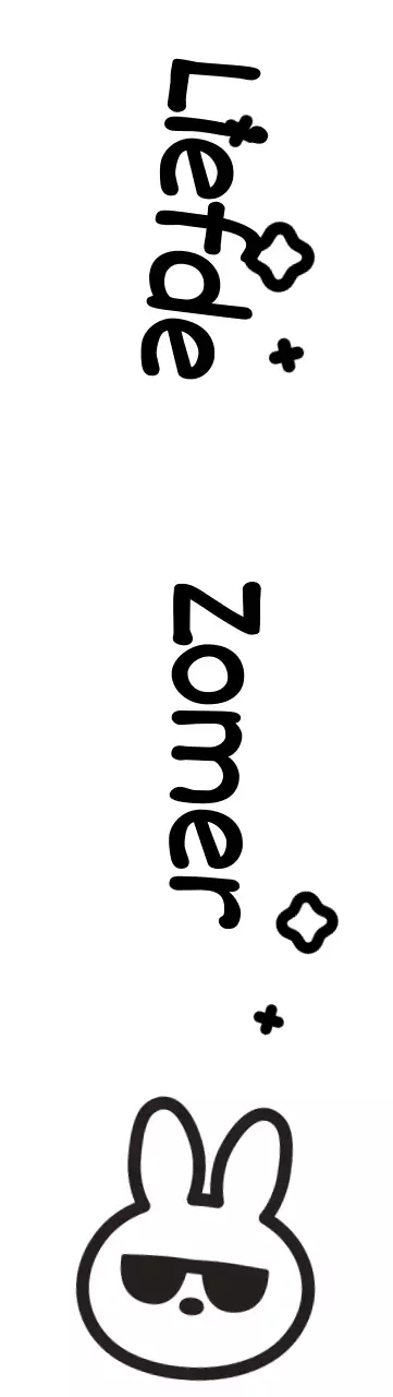 Konijntje met schattige handgeschreven zomerzonnebril