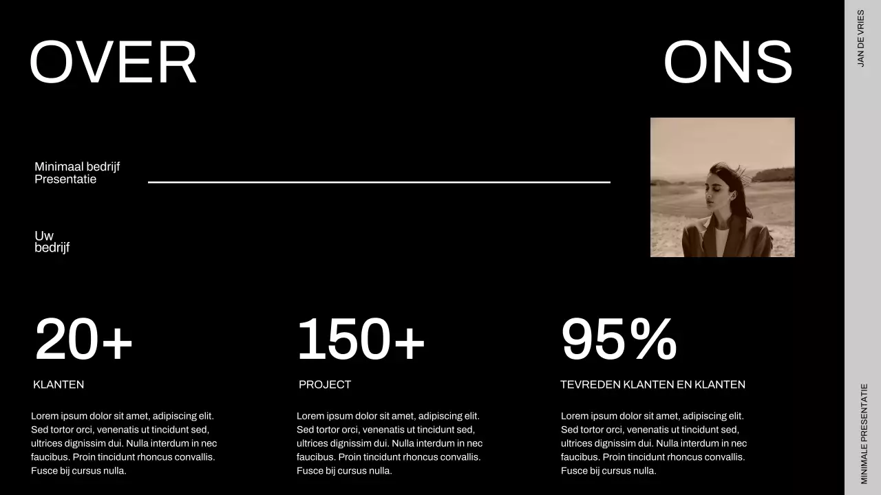 Minimalistische zakelijke presentatie in zwart en beige