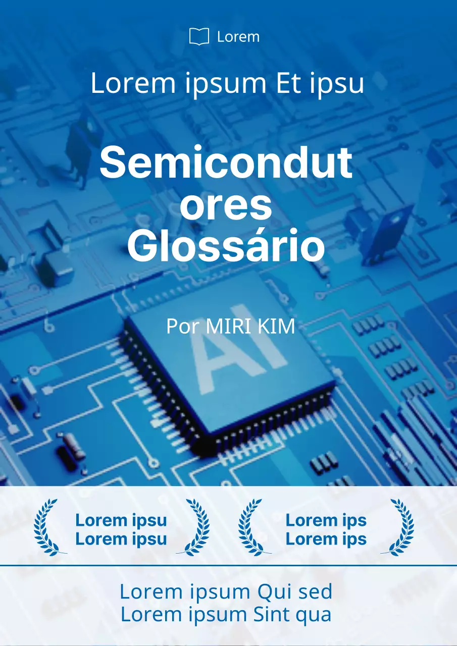 Capa simples azul e branca do glossário de semicondutores