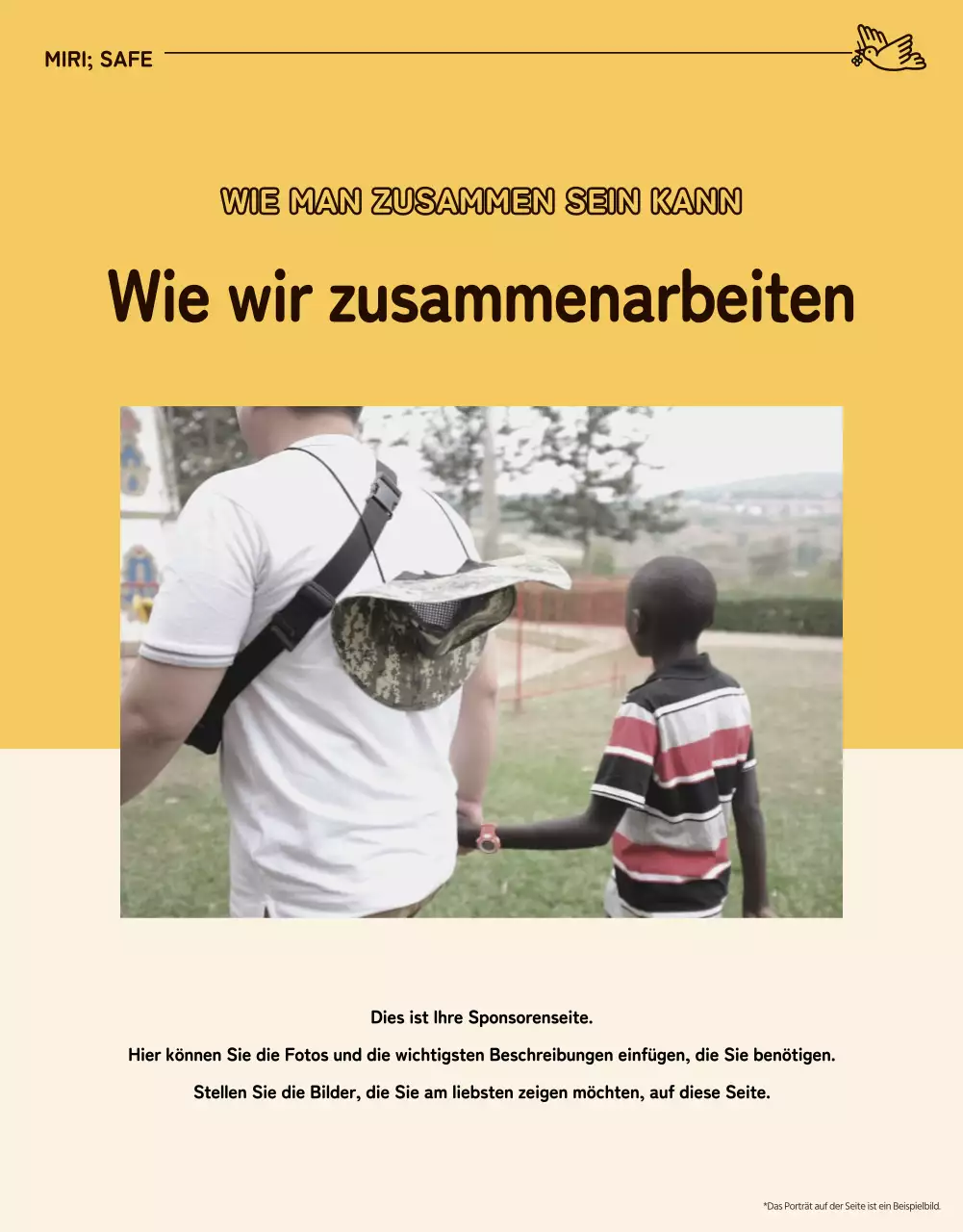 Eine einfache Aufforderung zum Handeln in Gelb und Beige