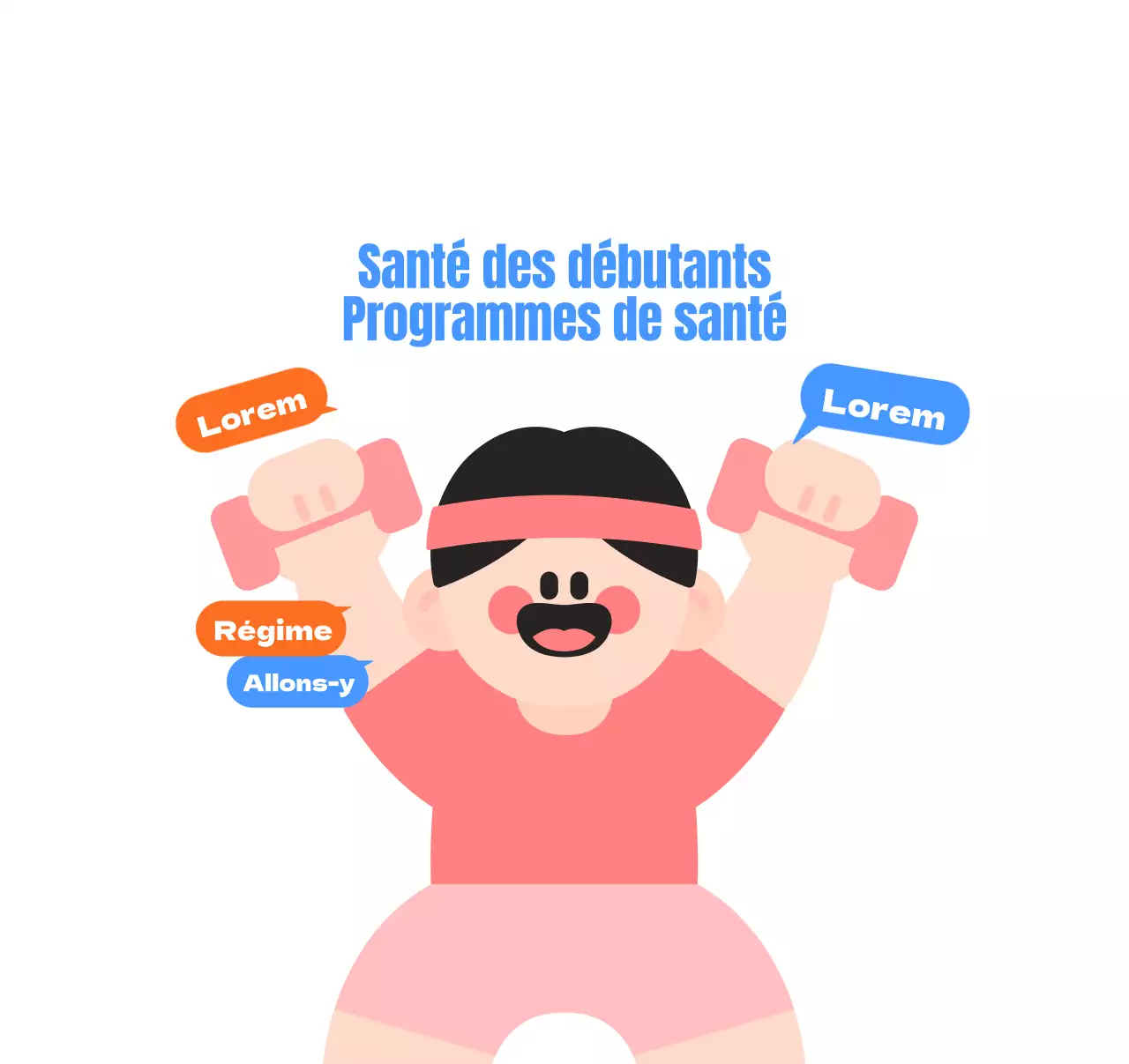 Une simple publicité pour une salle de sport en blanc et bleu