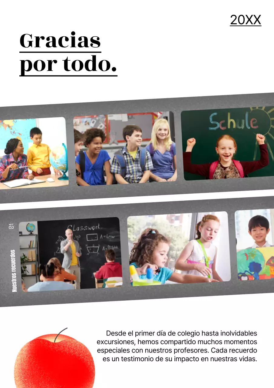 Promueva una bonita celebración del Día del Maestro en blanco y rojo