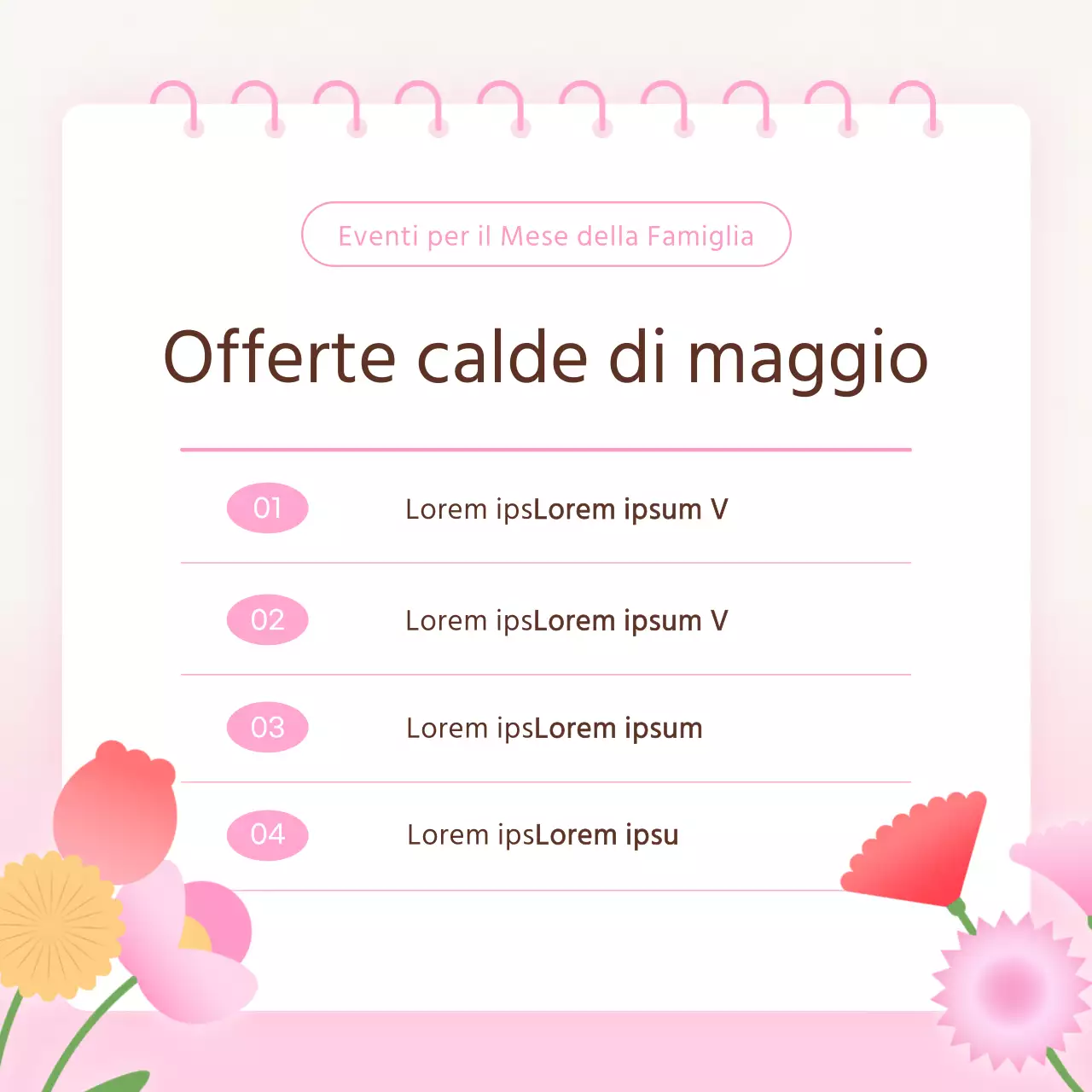 Promuovere i feed di social media marketing del Mese della Casa Moderna in rosa e rosso