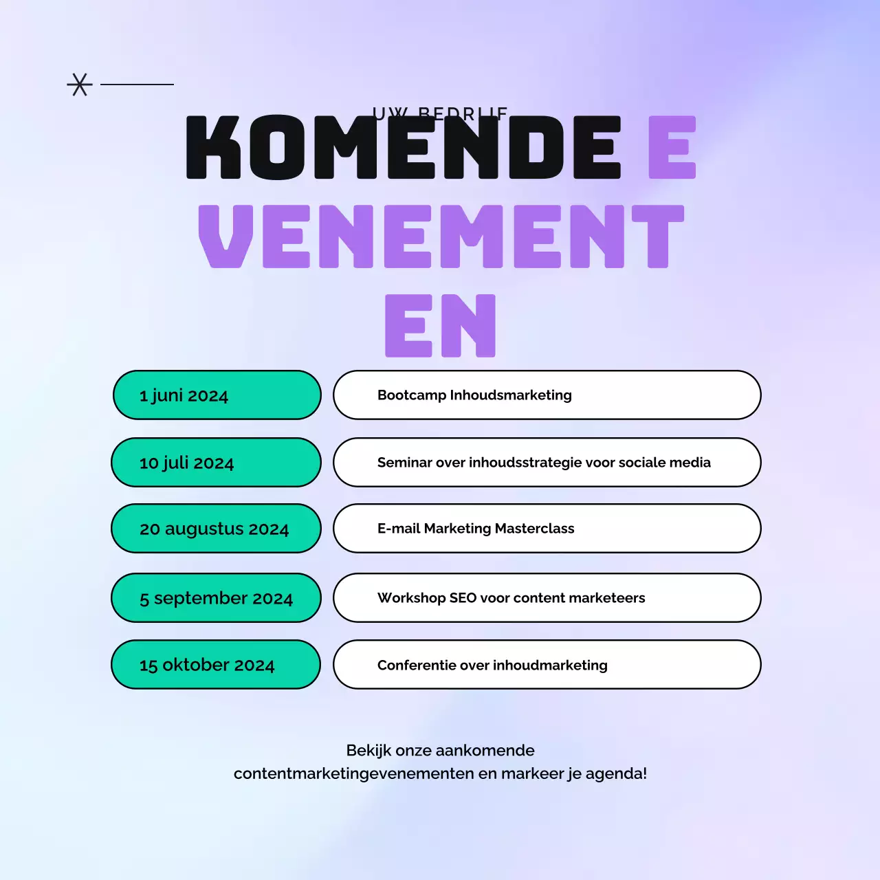 Zwart en paars Moderne Content Marketing Publiciteit
