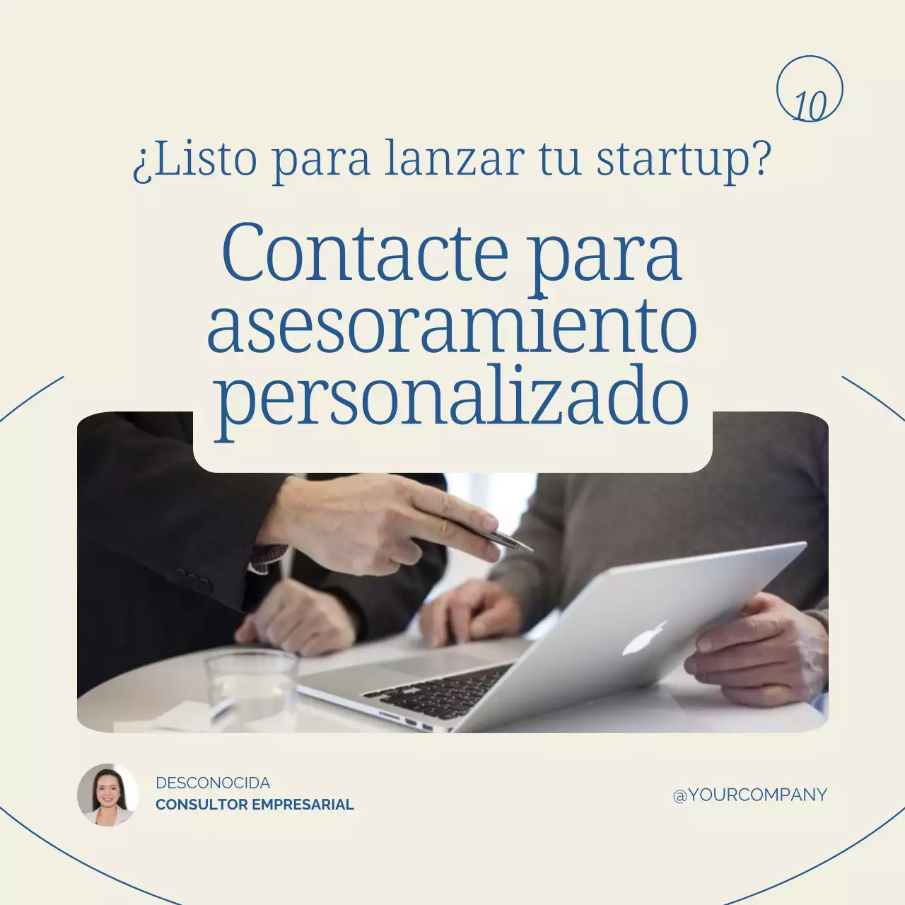 Beige y azul Publicidad moderna para crear una empresa