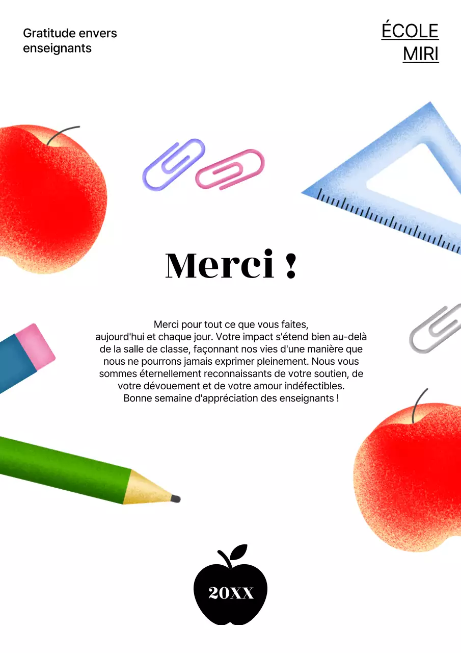 Promouvoir une jolie fête des enseignants en blanc et rouge