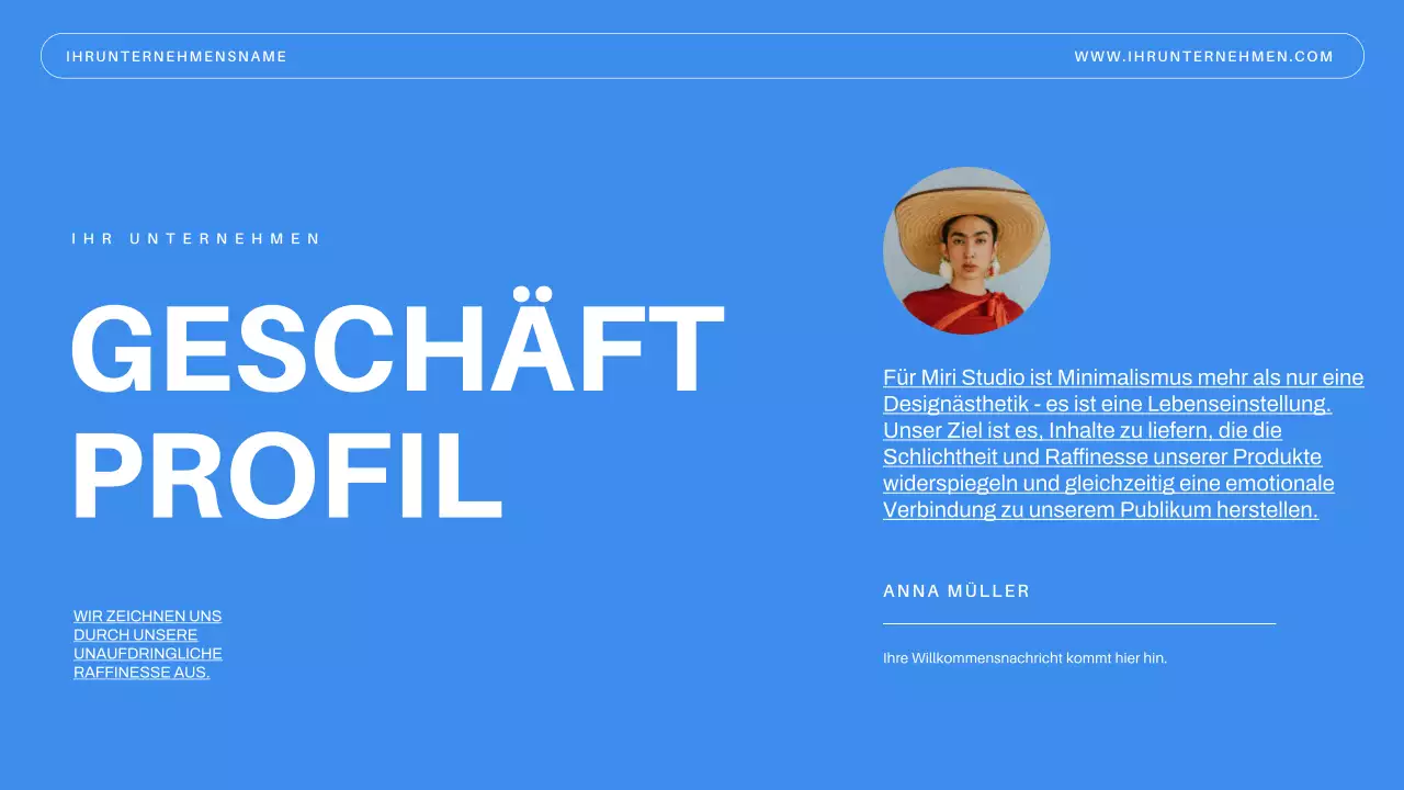 Blue Minimal Business Einführung des Unternehmens