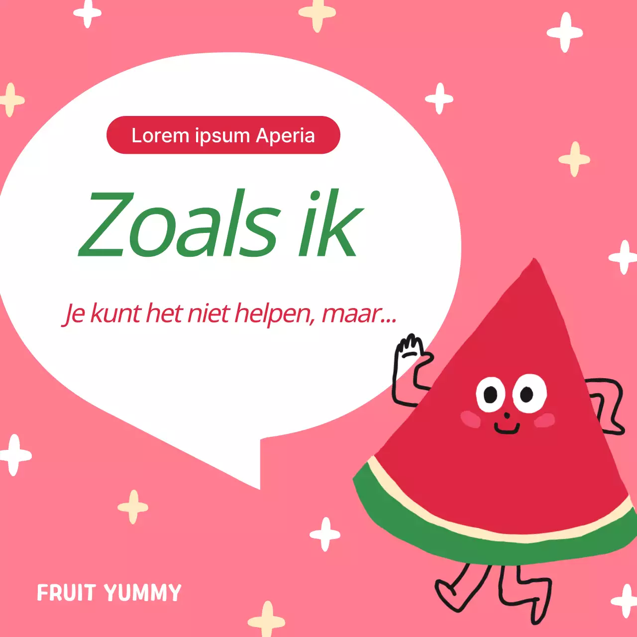 Promoot eenvoudige fruitproducten in oranje en roze