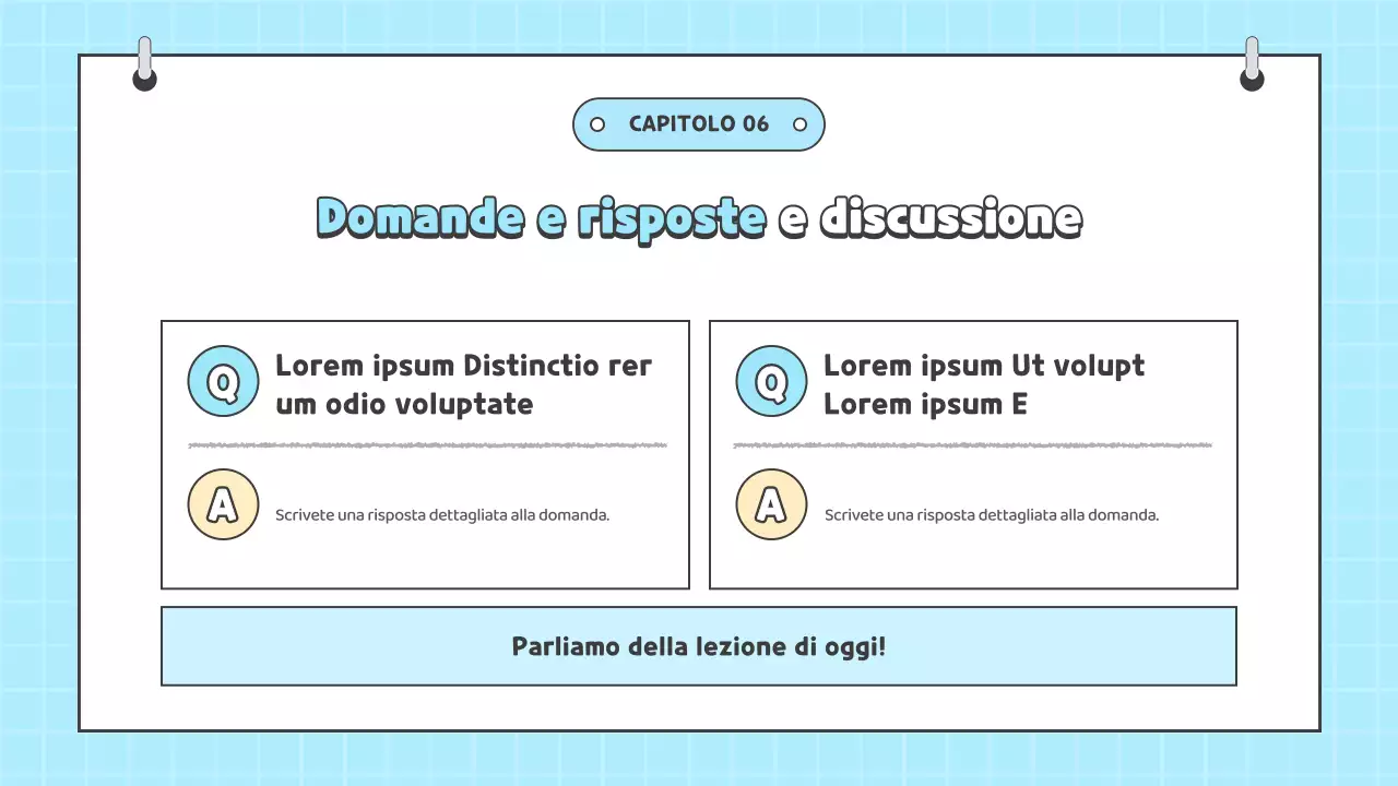 Risorse per la lezione di osservazione dei genitori in azzurro