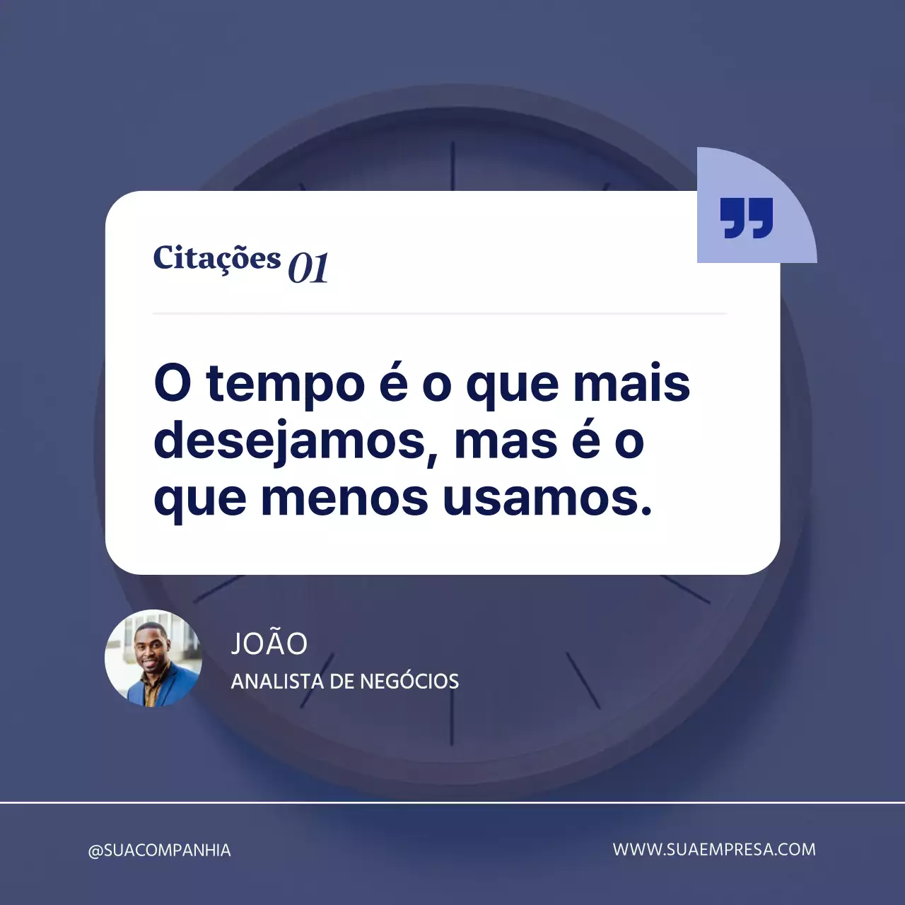 Blue Modern Time Management Quotes Publicidade