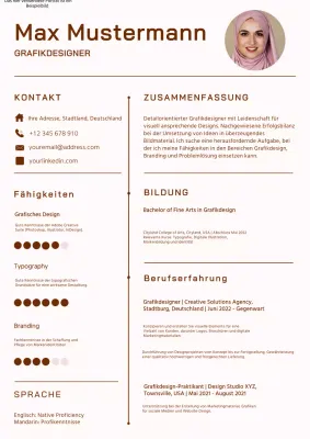 Rot und Weiß Einfaches Grafikdesigner-Portfolio