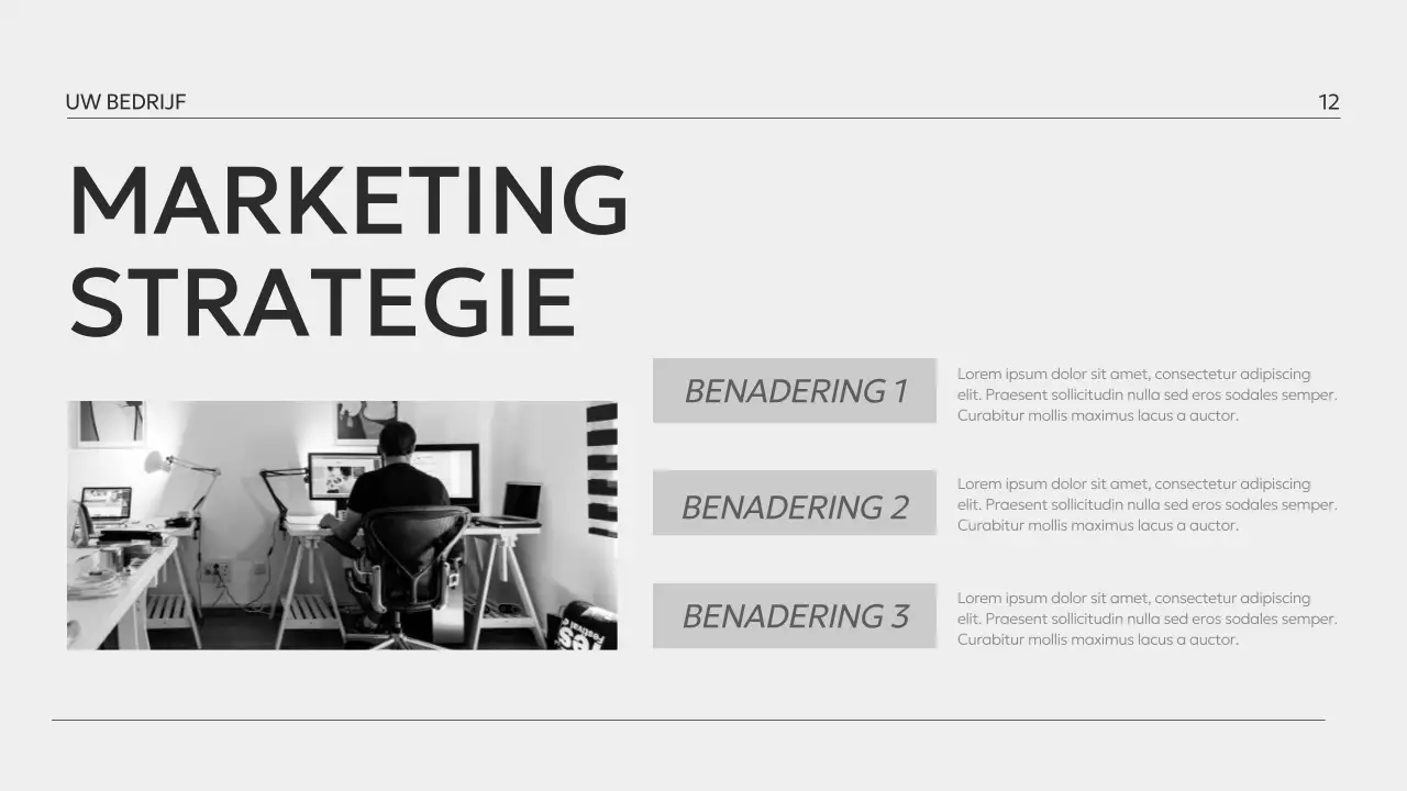 Minimalistisch zwart-wit bedrijfsprofiel