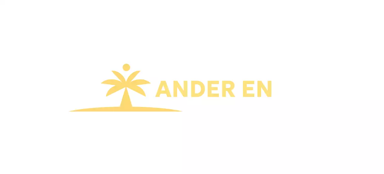 Briefpapier ontwerp met een eiland met palmbomen