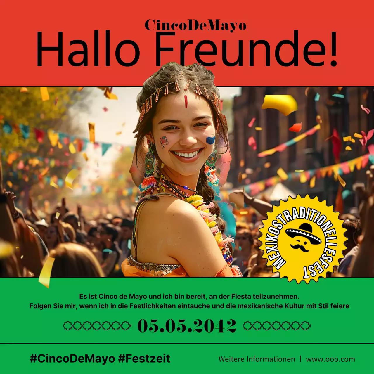 Rot-Grün-Trend Cinco de Mayo-Werbung