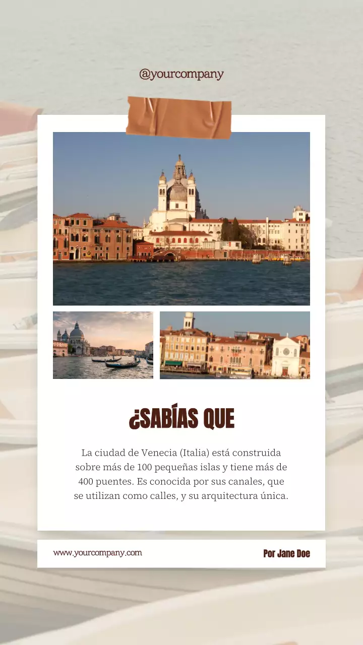 Beige Simple Venecia Italia Hecho Publicidad