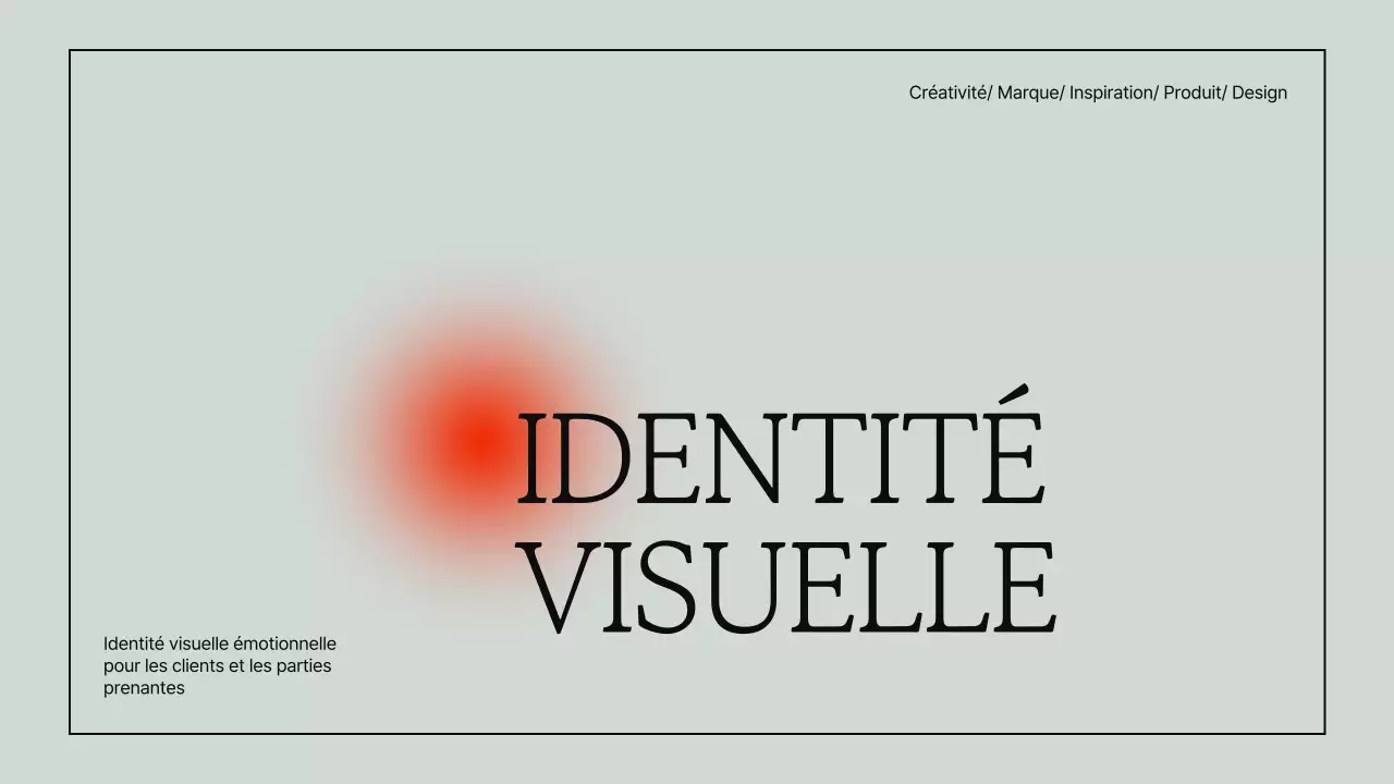 Kaki et noir Esthétique moderne Identité visuelle Pitch produit