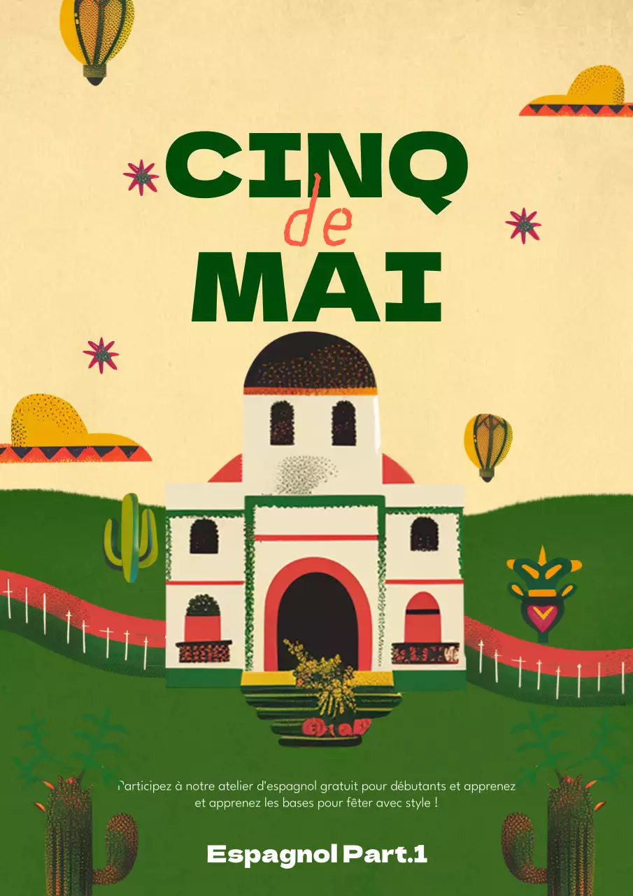 Concept mexicain mignon, affiche vintage en vert
