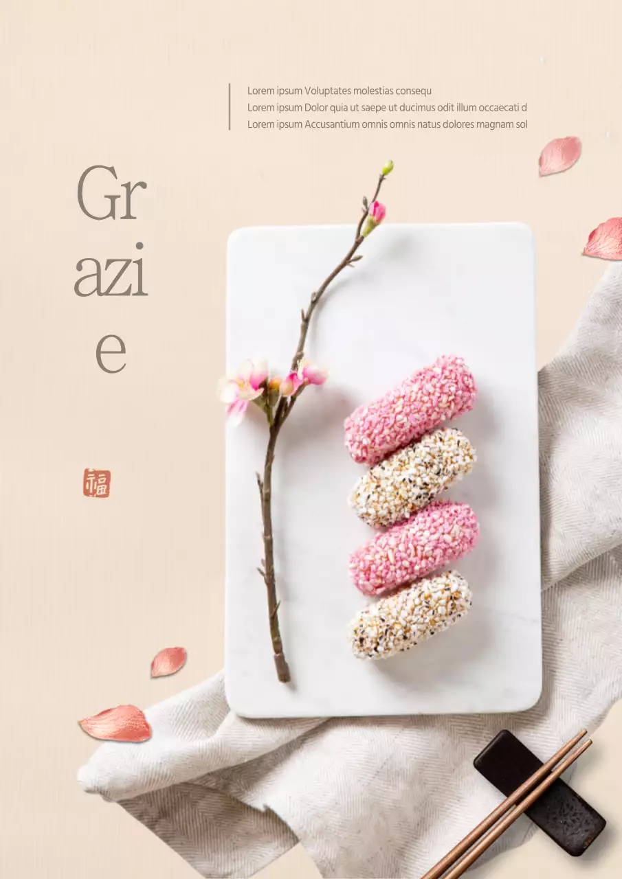 Volantino promozionale per un set regalo tradizionale in legno duro beige