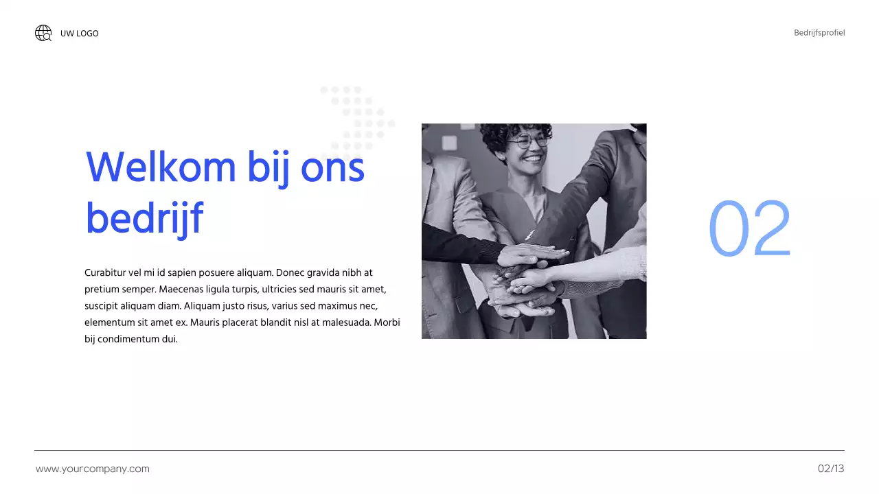 Introductie van Blue Modern Business Company