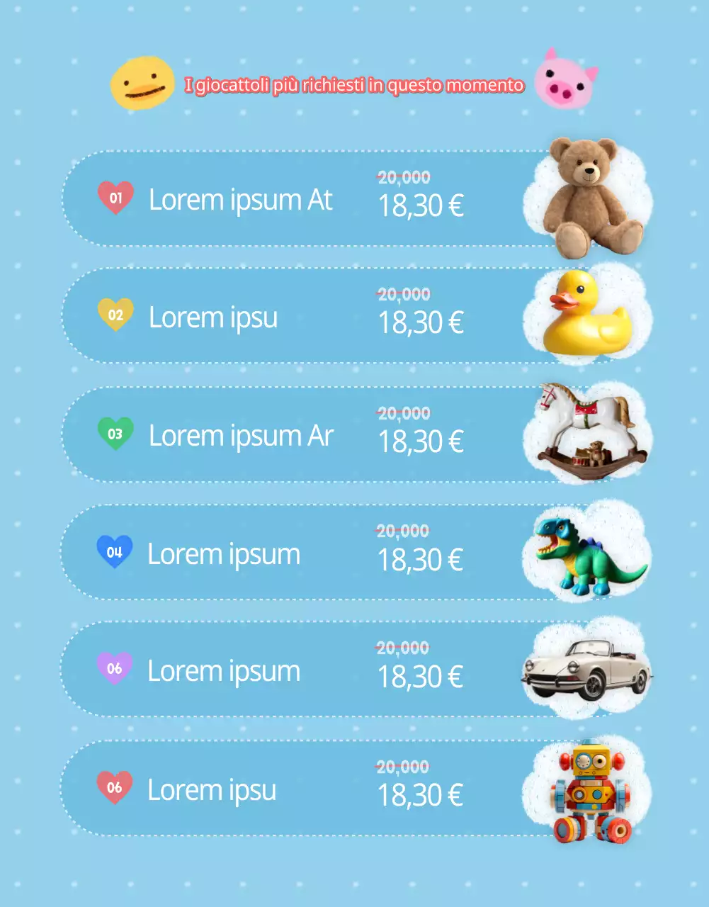 Promuovere i regali kitsch per la festa del bambino in blu cielo