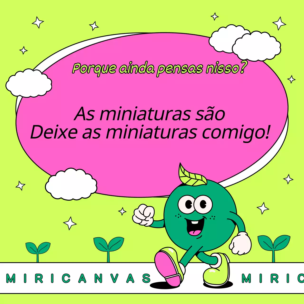 Posts de miniaturas principais simples em chartreuse e rosa choque