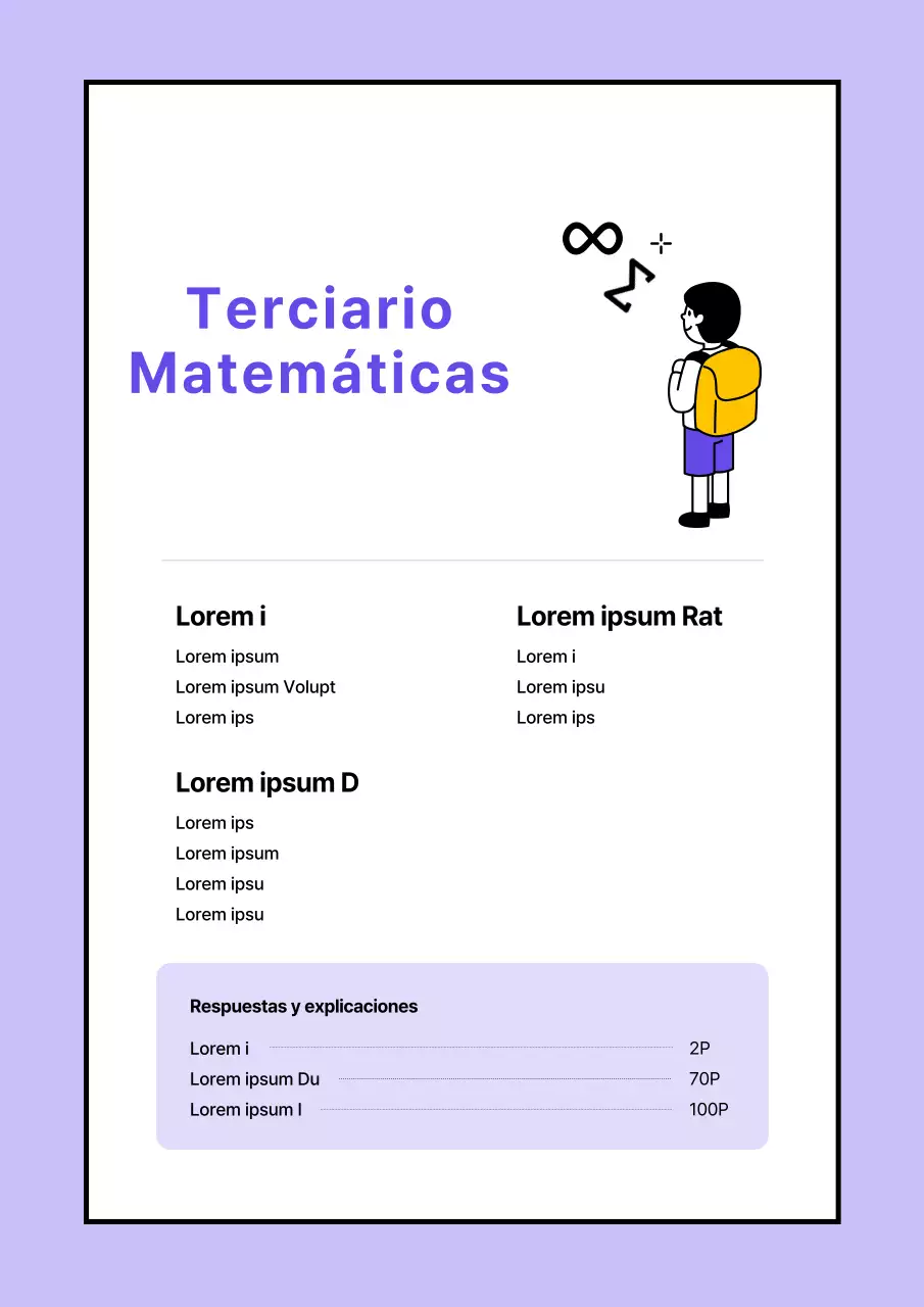 Matemáticas superiores que terminan con un simple volumen en morado