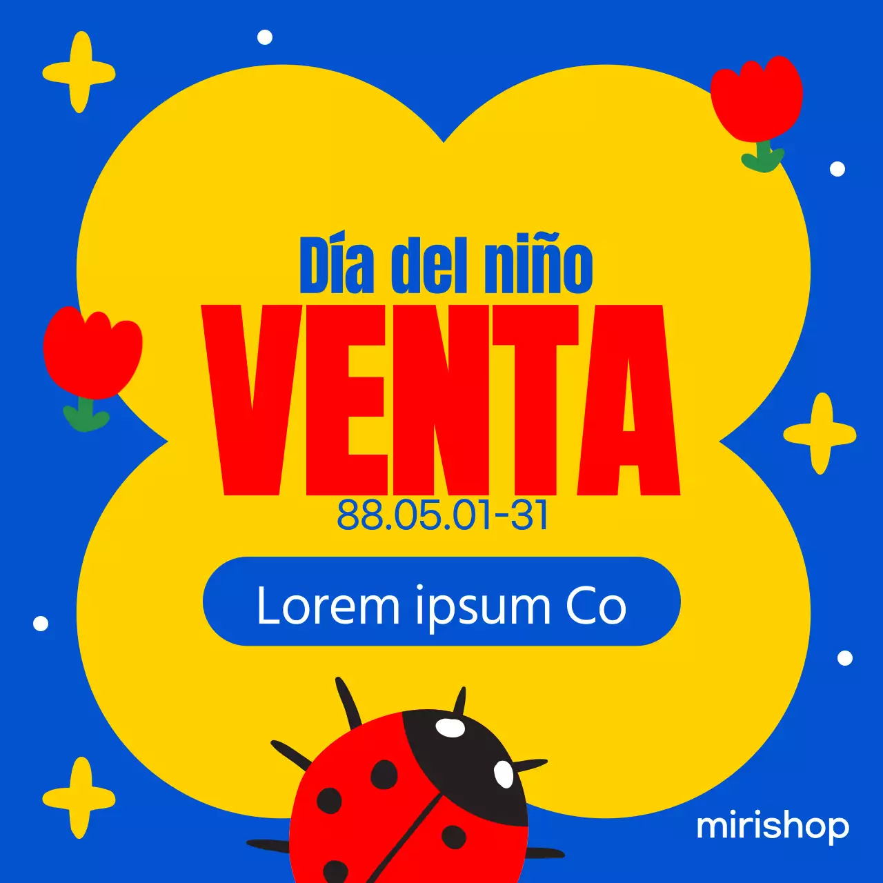 Puesto de venta del mercado abierto tropical en amarillo y rosa