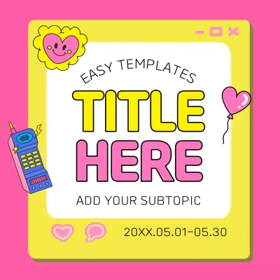 Pink Retro Templates Promotion Social Media Post
