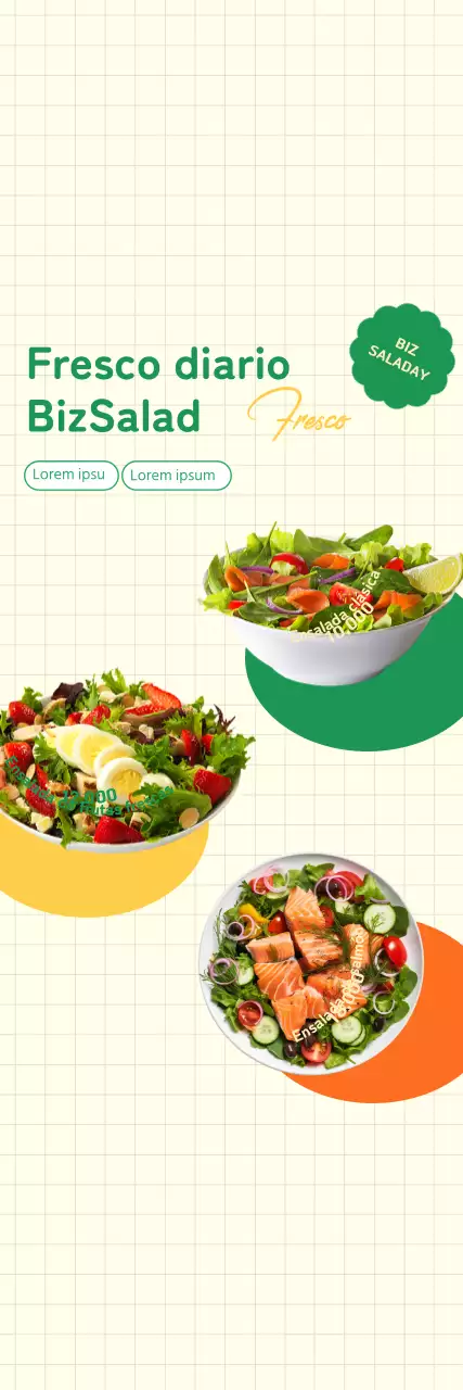 Tienda de ensaladas verdes y frescas