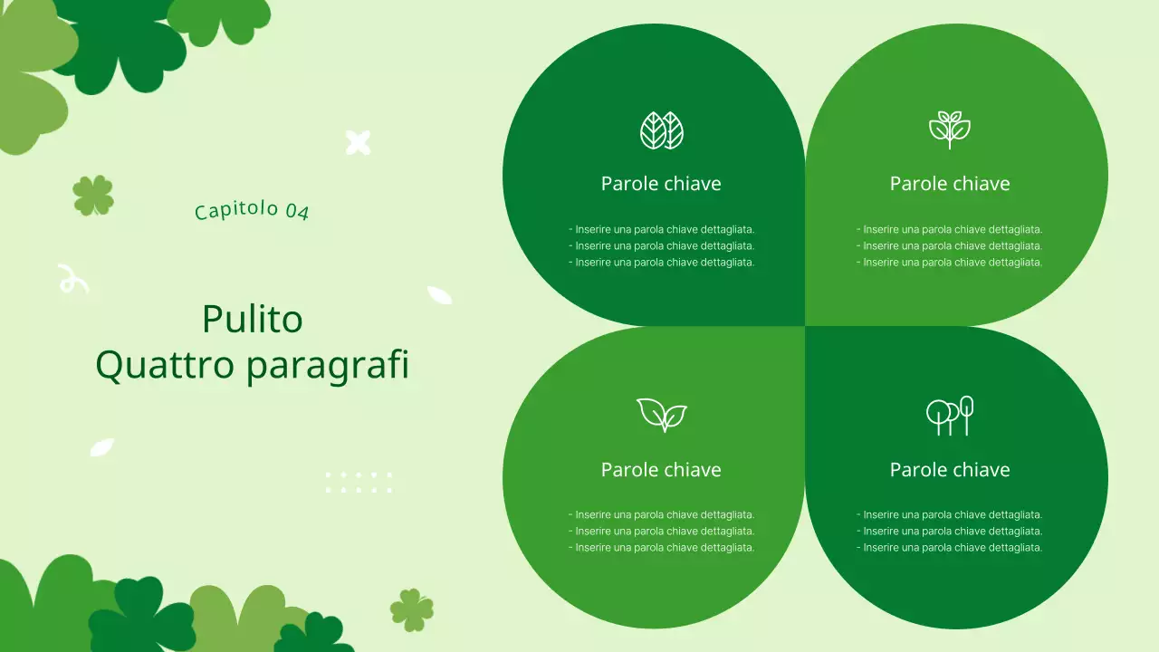 Graziosa proposta di sfondo a quadrifoglio con verde e foglie di loto