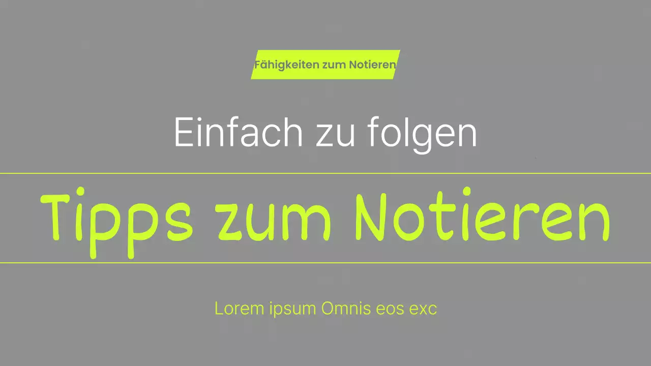 Einfaches Handschrift-Tutorial in Grau und fluoreszierenden Farben