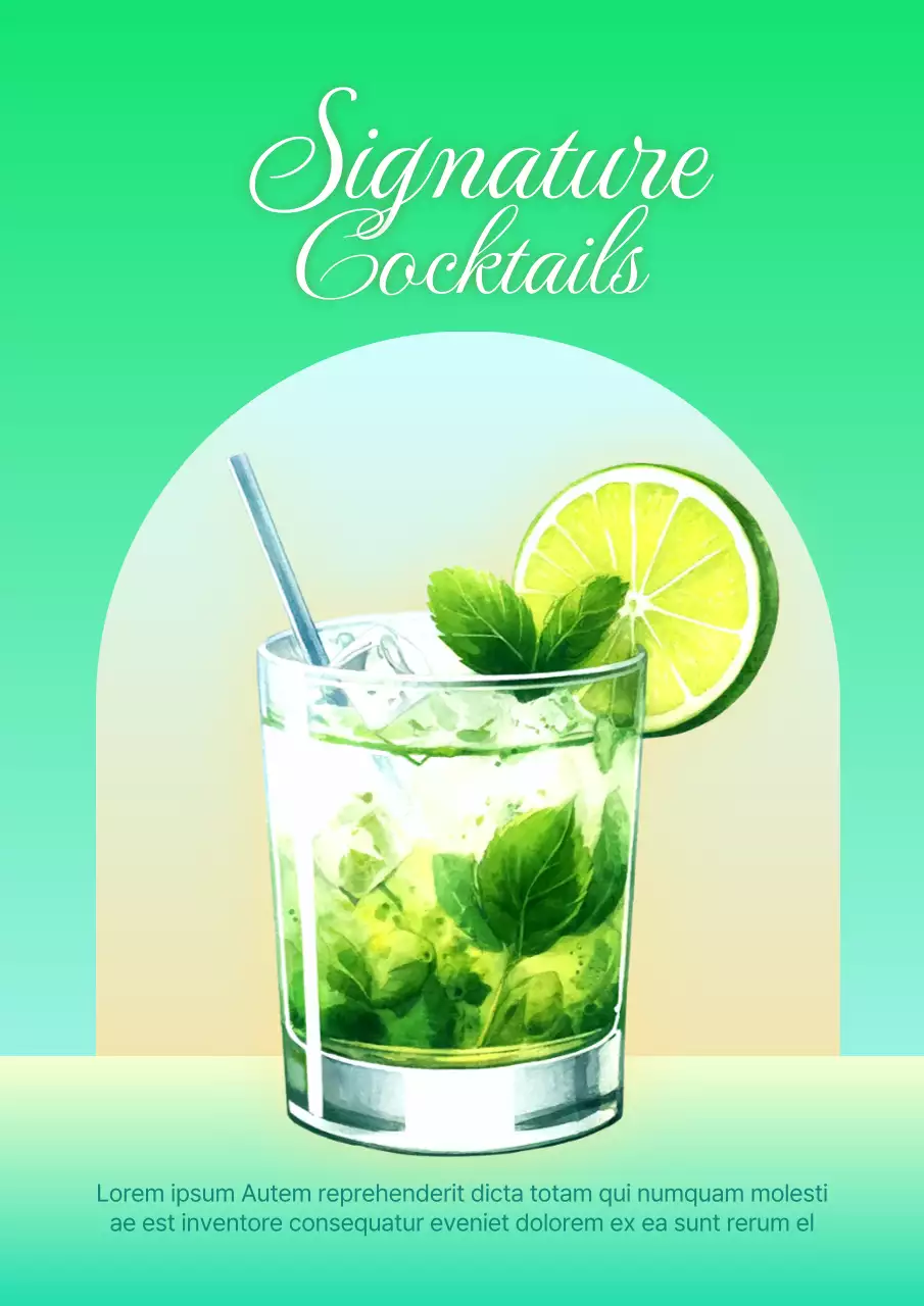 Promouvoir un bar à cocktails branché en rose et bleu clair