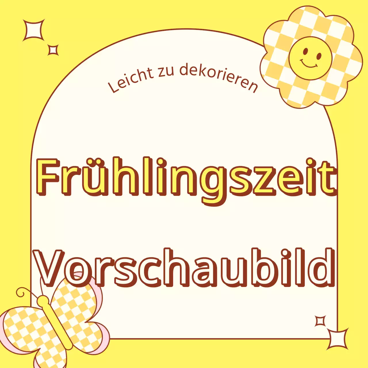 Kitschige frühlingshafte Daumennagel-Ankündigung in Gelb und Hellblau