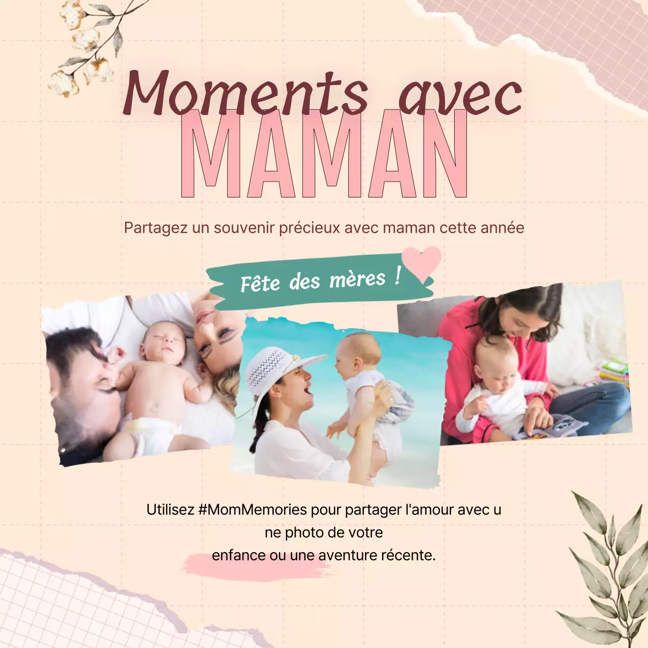 Publicité pour les souvenirs de la fête des mères Pink Classic