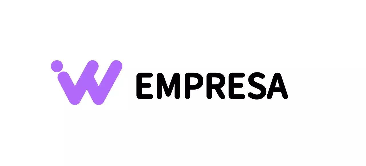 Logotipo de empresa con un sencillo alfabeto negro