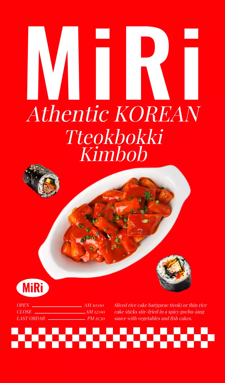 분식점 메뉴판 스탠드 POP A형