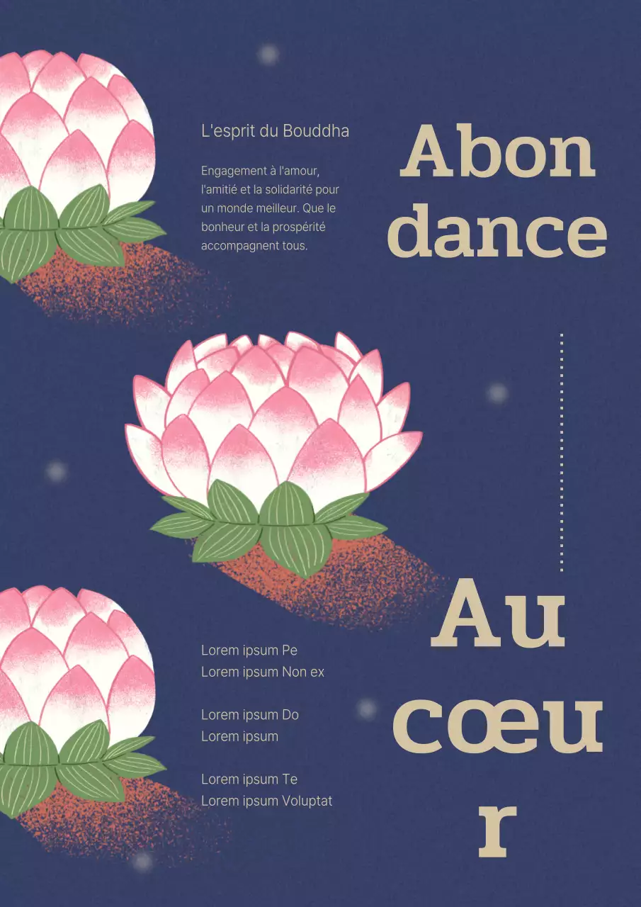 A propos du programme de la Journée du Bouddha oriental indigo et rose