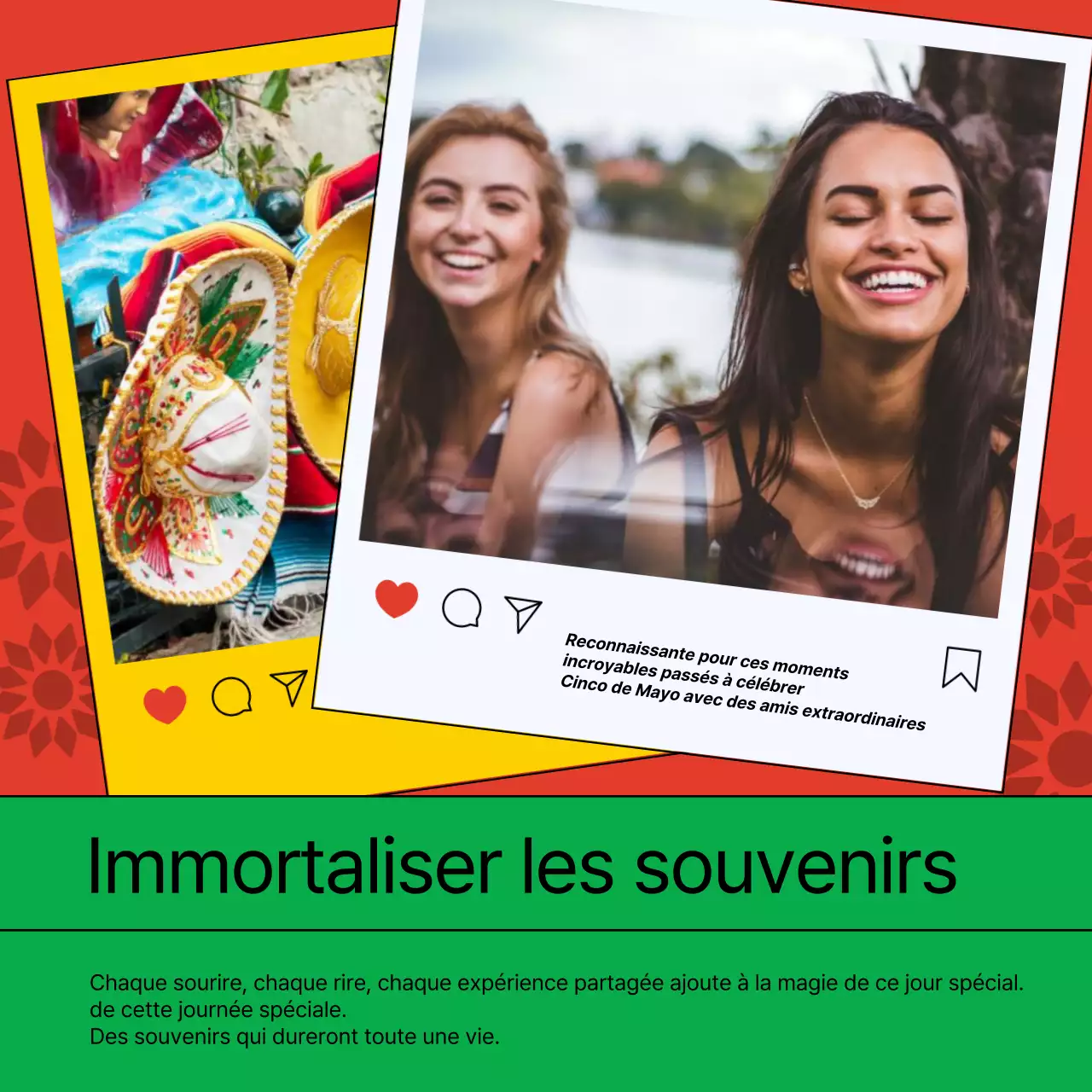 Tendance rouge et verte Publicité Cinco de Mayo