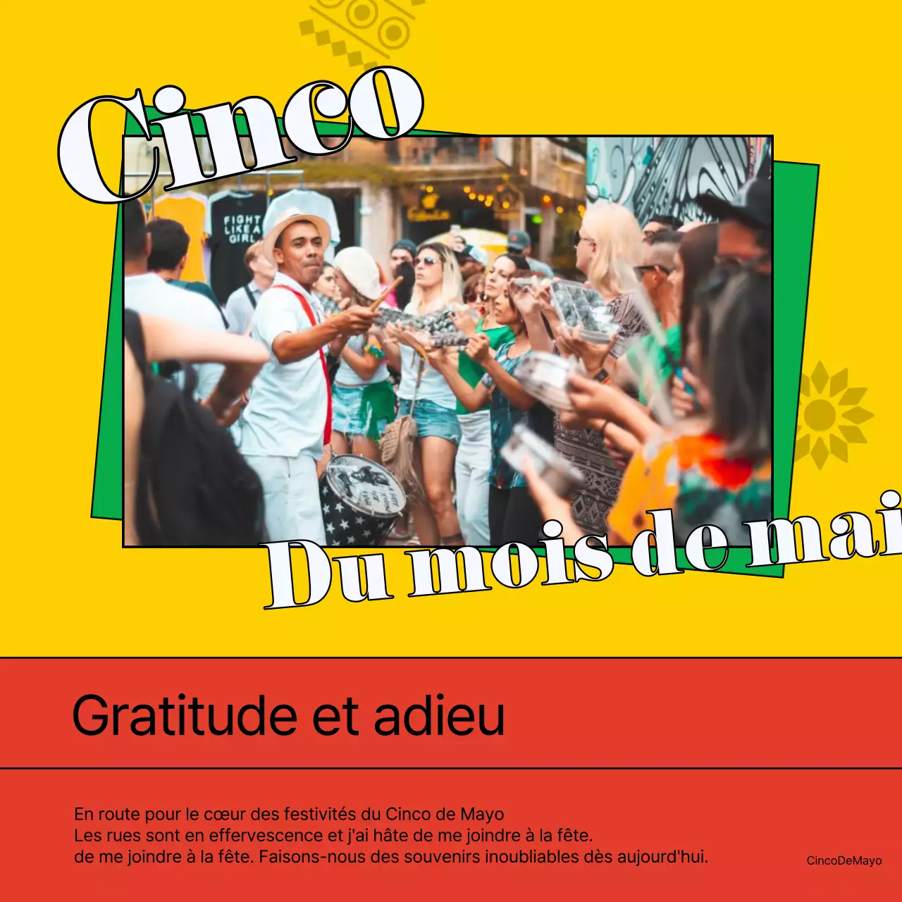 Tendance rouge et verte Publicité Cinco de Mayo