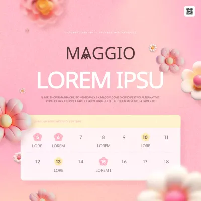 Annuncio della tendenza rosa e gialla delle chiusure del Mese delle Famiglie