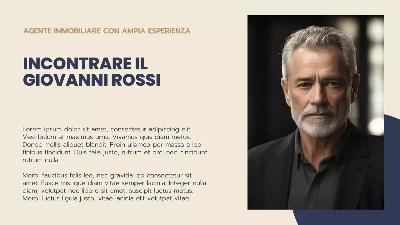 Proposta immobiliare moderna blu e beige