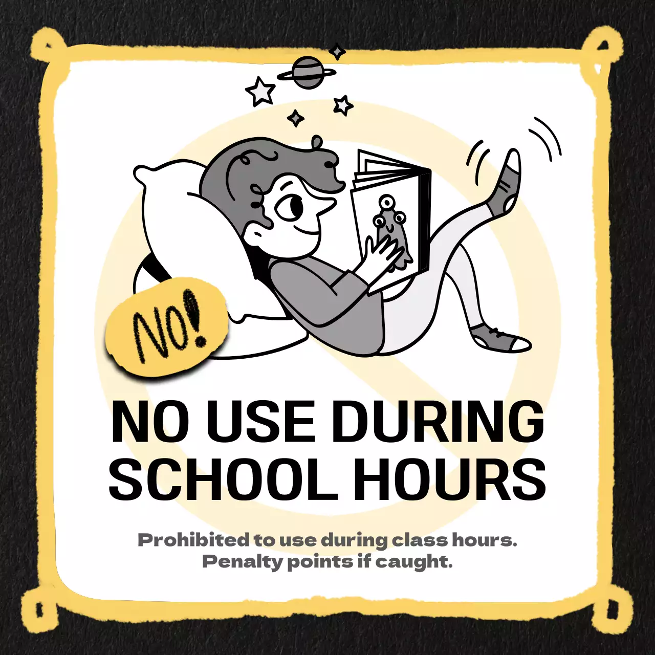 Yellow Comic School Notice Social Media Post